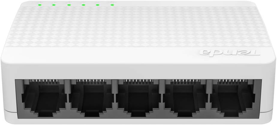 Tenda 5 Port Fast Ethernet Switch(S105)| Desktop Ethernet Splitter | Ethernet Hub | Plug and Play | Fanless & Quiet | Unmanaged Tenda 5 Port Fast Ethernet Switch(S105)| Desktop Ethernet Splitter | Ethernet Hub | Plug and Play | Fanless & Quiet | Unmanaged